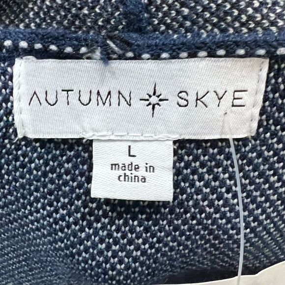 Autumn Skye blue black and white knit cardigan sweater size large NWT - Picture 6 of 7